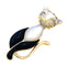 Broche Broche "Chat", or jaune, nacre, onyx, diamants. 58 Facettes 32695