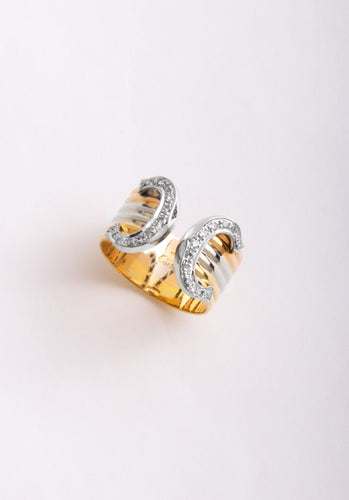 Bague 53 Bague CARTIER Double C Diamants 3 Ors 750/1000 58 Facettes 64024-60349