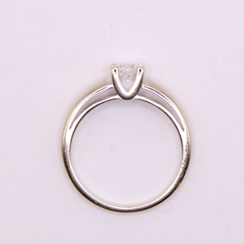 Bague Solitaire or blanc et diamant 58 Facettes