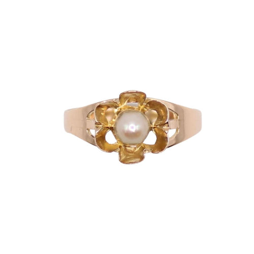 Bague Bague Marguerite, or jaune, perle 58 Facettes