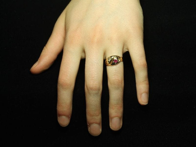 Bague 54 Bague rubis et diamants 58 Facettes 13323-0105