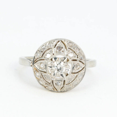 Bague Bague dôme Belle Epoque en or et diamants 58 Facettes 751