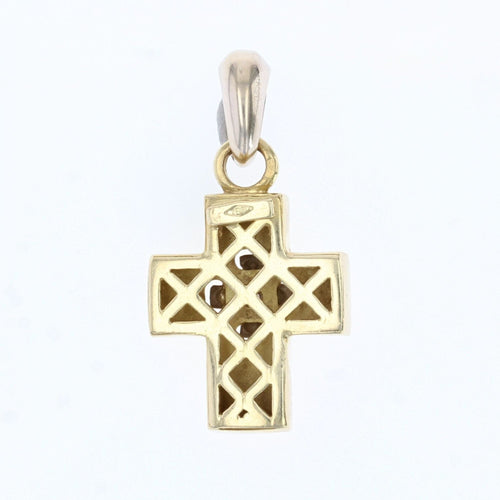 Pendentif Croix or jaune et diamant 58 Facettes 12-075