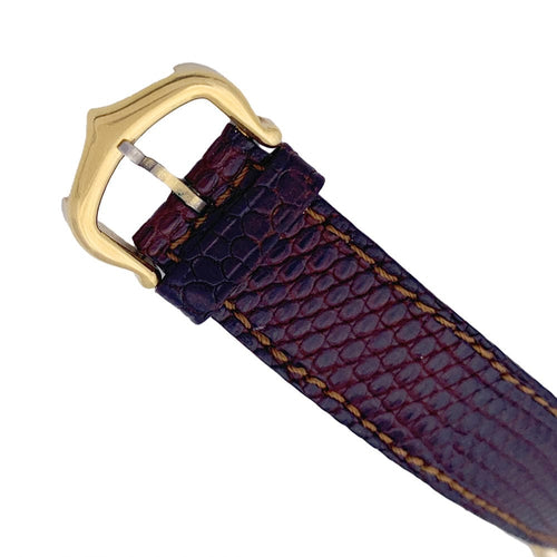 Montre Montre Cartier "Tank Must" argent plaqué or, cadran laqué rouge. 58 Facettes 33540