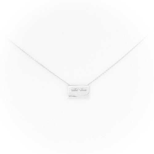 Collier Ginette NY Collier MiniPlate on Chain Or blanc 58 Facettes 1967470CN