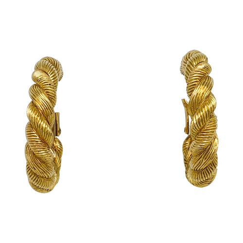 Boucles d'oreilles Boucles d'oreilles Poiray "Dune" en or jaune. 58 Facettes 31742