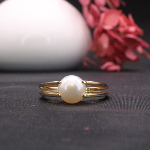 Bague 55 Bague Perle Or jaune 58 Facettes