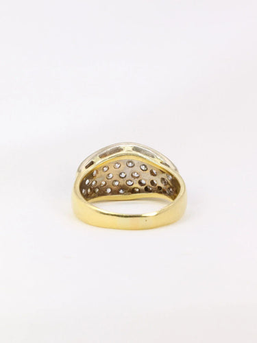 Bague Bague bandeau vintage or jaune diamants 58 Facettes J28
