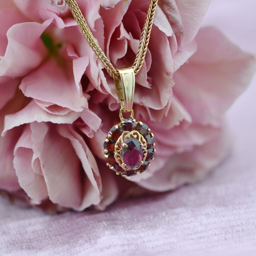 Pendentif Pendentif or jaune et grenats 58 Facettes 14-276