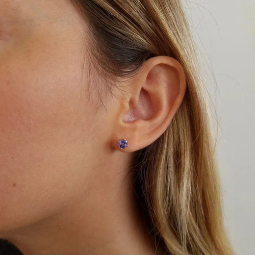 Boucles d'oreilles Boucles d'oreilles tanzanites or jaune 58 Facettes