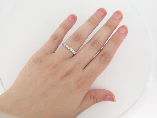 Bague 55 bague alliance t55 en or blanc 18k pavage complet 18 diamants 1.7ct 58 Facettes 252656