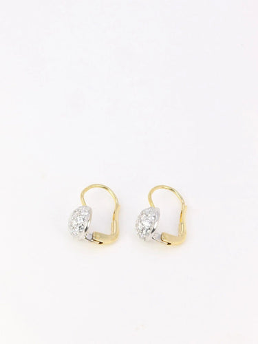 Boucles d'oreilles Dormeuses vintage en or jaune et diamants 58 Facettes 858