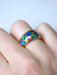 Bague jonc vintage en or jaune et mosaïque, Alain Clozeau 58 Facettes