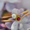 Bague 54 Fine bague Toi et Moi or rose perle et grenat 58 Facettes 23-080
