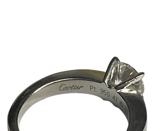 Bague 47 CARTIER - Solitaire 1895 Platine Diamant 58 Facettes