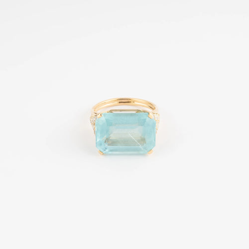 Bague Bague Aigue-marine lactée Diamant 58 Facettes 1