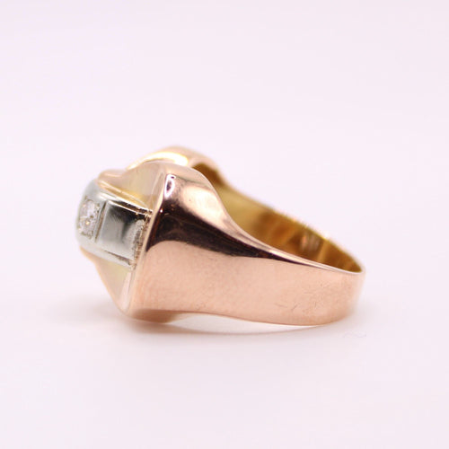 Bague Bague Tank or jaune Trilogie de diamants 58 Facettes