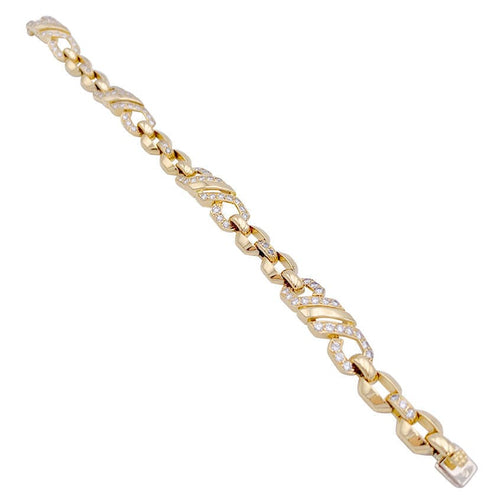 Bracelet Bracelet or jaune, diamants. 58 Facettes 32739