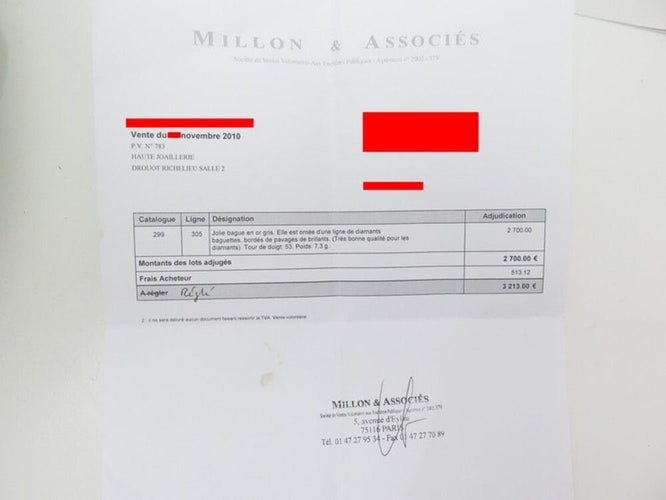 Bague 53 bague en or blanc 18k 129 diamants brillants et baguette 58 Facettes 256093