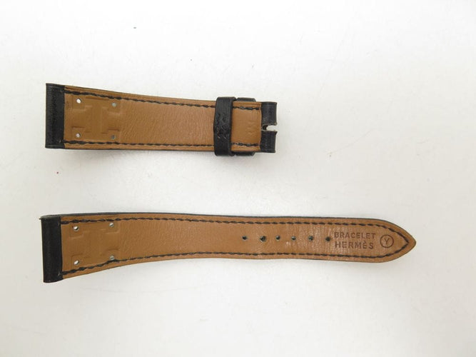 Montre vintage montre HERMES medor 23 mm plaque or et cuir croco quartz 58 Facettes 254544