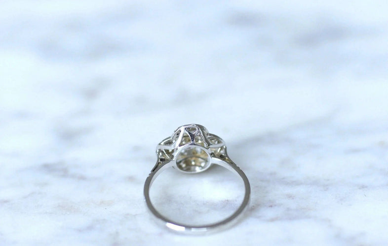 Bague Bague quadrilobée Art Deco diamants 58 Facettes