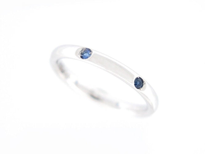 Bague 54 bague POMELLATO alliance lucciole 6 saphirs bleus t54 or blanc 58 Facettes 244393