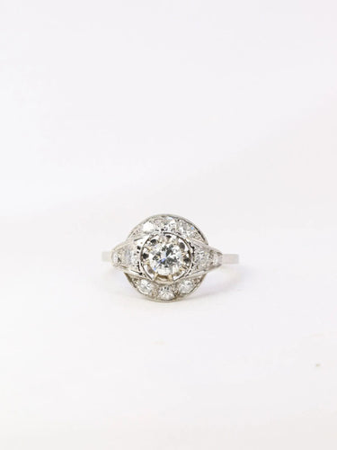 Bague Bague Art Déco platine diamants 58 Facettes J14