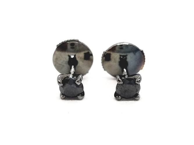 Boucles d'oreilles Boucles d'oreilles Puces Or noir Diamant 58 Facettes 578734RV