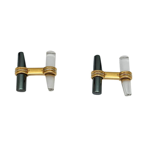 Boutons de manchette Boutons de manchette Van Cleef & Arpels en or jaune, quartz et hématites. 58 Facettes 31048