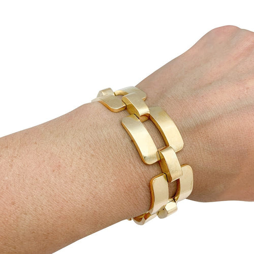 Bracelet Bracelet Tank en or rose. 58 Facettes 31395