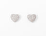 Boucles d'oreilles Boucles d'oreilles or gris forme cœur, diamants 58 Facettes
