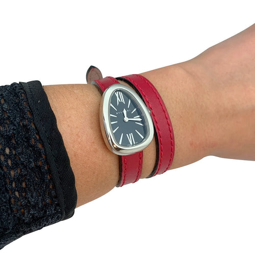 Montre Montre Bulgari "Serpenti" en acier, cuir. 58 Facettes 31326