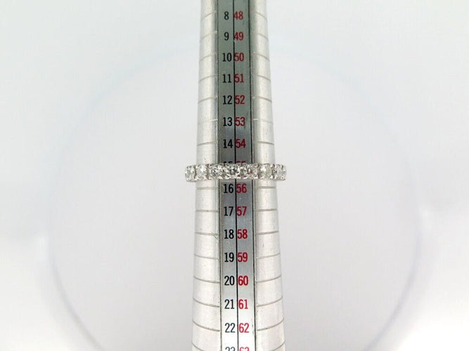 Bague 55 bague alliance t55 en or blanc 18k pavage complet 18 diamants 1.7ct 58 Facettes 252656