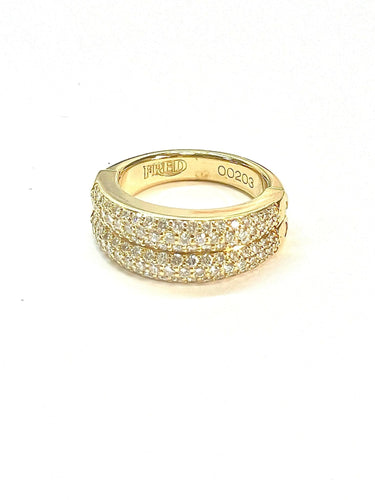 Bague Bague en or jaune 18 carats et diamants signée Fred 58 Facettes