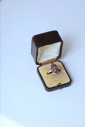 Bague Bague marquise or rose et grenats de Perpignan 58 Facettes