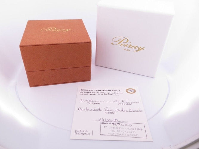 Boucles d'oreilles POIRAY - Puces d'oreilles tresse Or Diamants 58 Facettes 255372