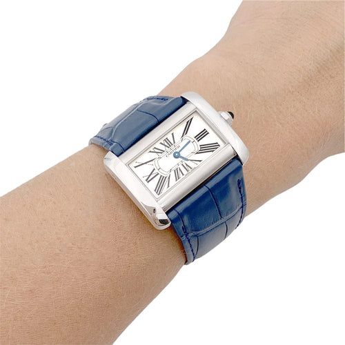 Montre Montre Cartier, "Divan", acier. 58 Facettes 33043