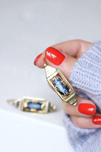 Boucles d'oreilles Grandes boucles d'oreilles Art Déco camée 58 Facettes