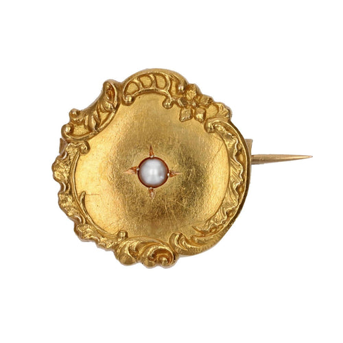 Broche Broche ronde or jaune perle 58 Facettes 18-057
