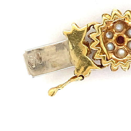 Bracelet Bracelet Or Email Perle Rubis 58 Facettes