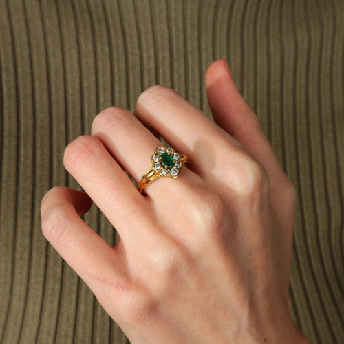 Bague BAGUE FLEUR, EMERAUDE & DIAMANTS 58 Facettes BO/220093 NSS