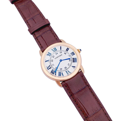 Montre Montre Cartier "Ronde Solo" or rose, cuir. 58 Facettes 33432