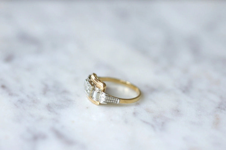 Bague 53 Bague Art Déco trois ors et diamant 58 Facettes