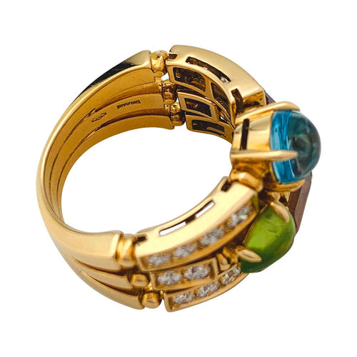 Bague 55 Bague Bulgari, "Allegra", or jaune, diamants, pierres de couleurs. 58 Facettes 31101