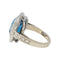 Bague 50 Bague or blanc entourage diamants, saphir 5 carats. 58 Facettes 31549