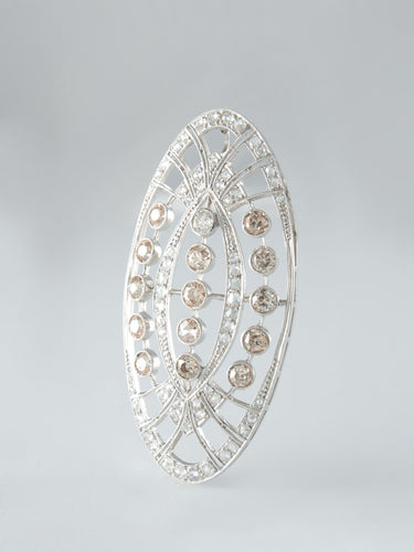 Pendentif Pendentif Ovale Or Platine Diamants 58 Facettes