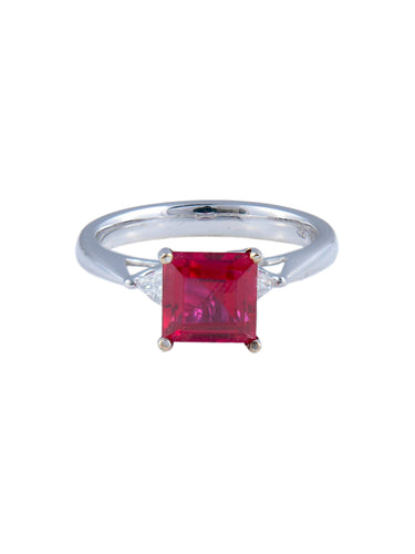 Bague 52 Bague Spinelle rouge Diamants 58 Facettes