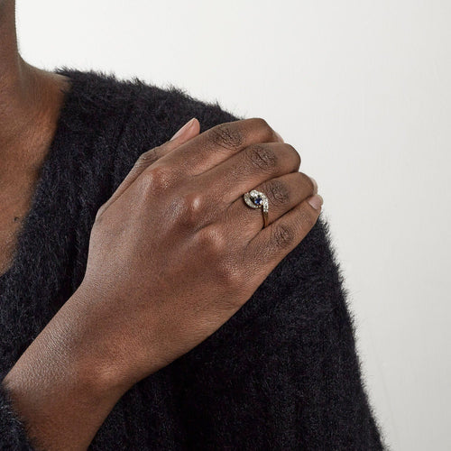 Bague 56 Bague Toi & Moi 2 Ors Diamant Saphir 58 Facettes 67/1