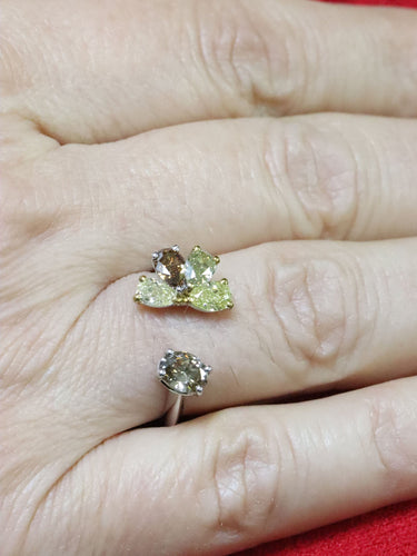 Bague 53 Bague Fleur Diamants 58 Facettes P676