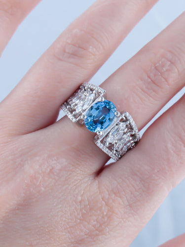 Bague 52 Bague Jarretière Saphir et Diamants 58 Facettes